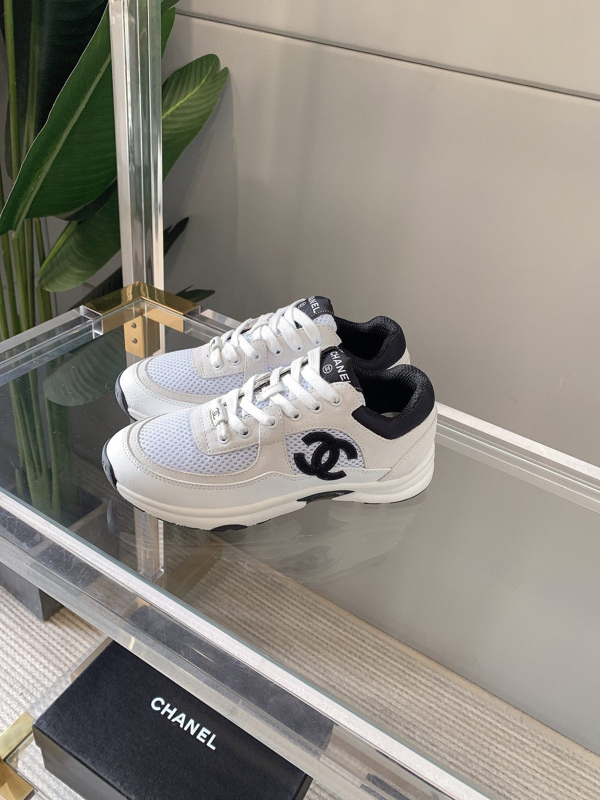 CC Sneaker In White Mesh Fabric 145612