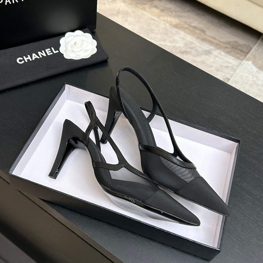 CC 2026 Slingback 70 Mesh Satin Leather