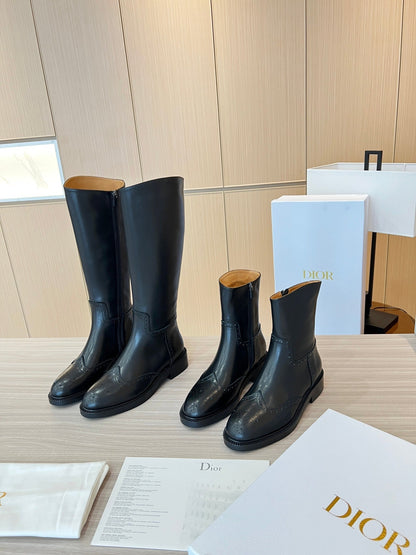 CD High Boots Black Calfskin