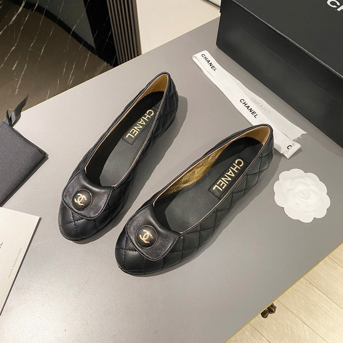 Chanel 26s Ballet Flat Black Lambskin