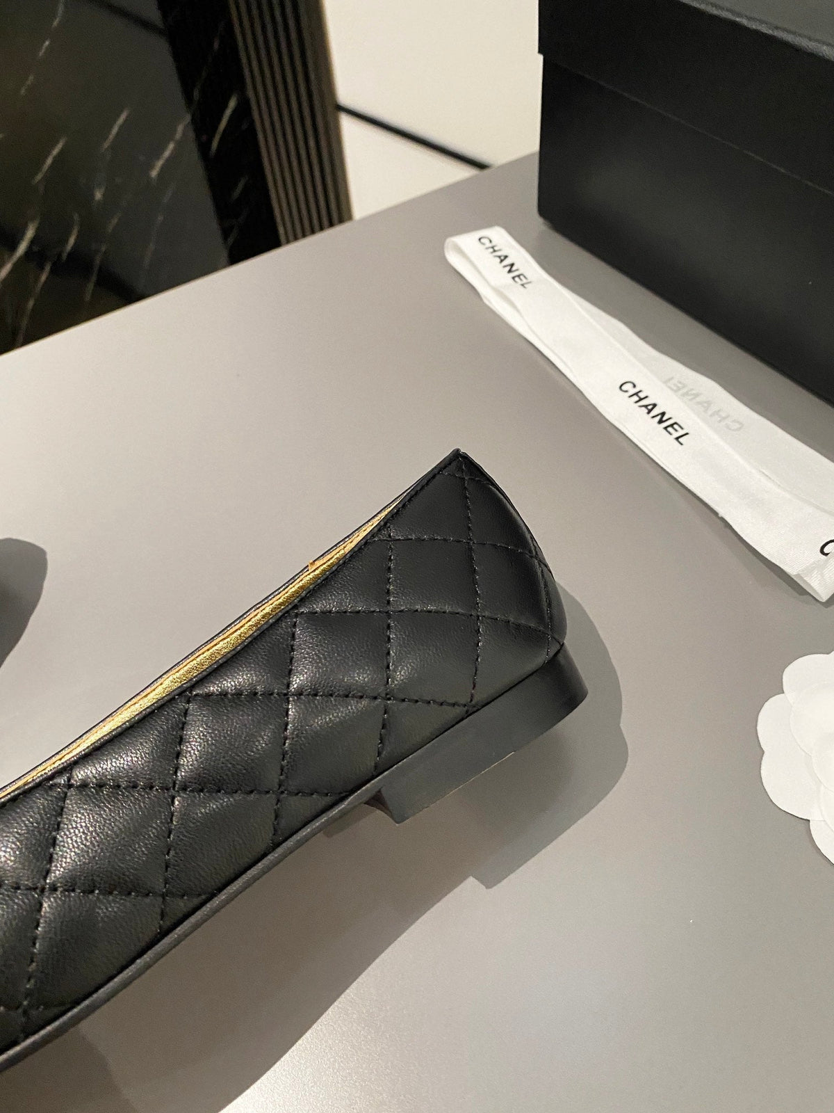 Chanel 26s Ballet Flat Black Lambskin