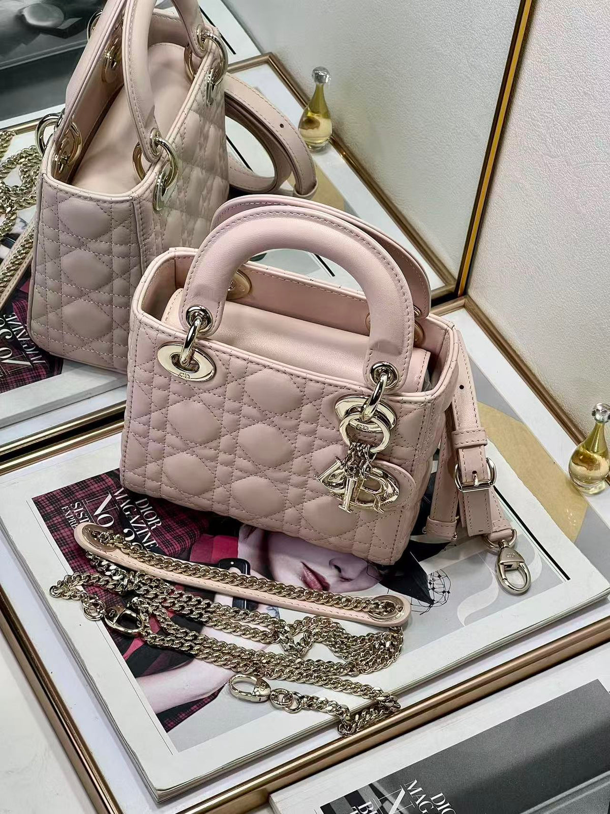 CD Sac Lady Dior Power Pink Lamskin
