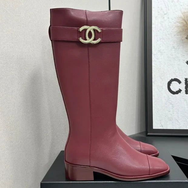 Chanel 2026 Metiers D'art Knee-High Boots 45mm Suede Cowhide 986193