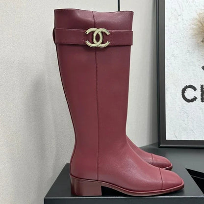 Chanel 2026 Metiers D'art Knee-High Boots 45mm Suede Cowhide 986193