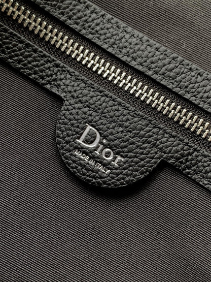 Dior 2026 Jett Flap Messenger Bag 25cm Black Grained Calfskin
