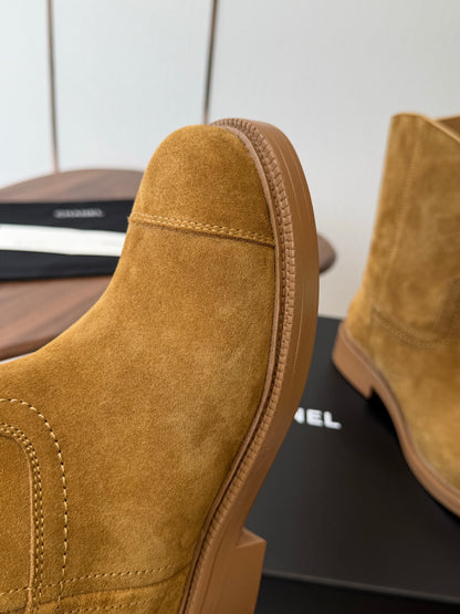 CC 26s Biker Mid Boots 3cm Camel Suede 102127