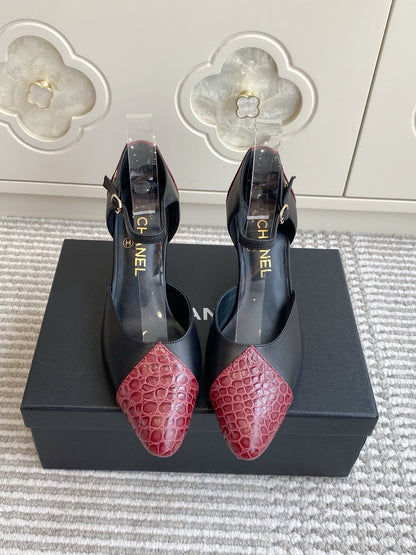 CC 26s Slingback Red Black Embossed Lambskin 909543