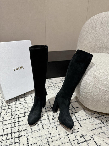 CD High Boots 100mm Black Suede