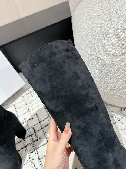 CD High Boots 100mm Black Suede