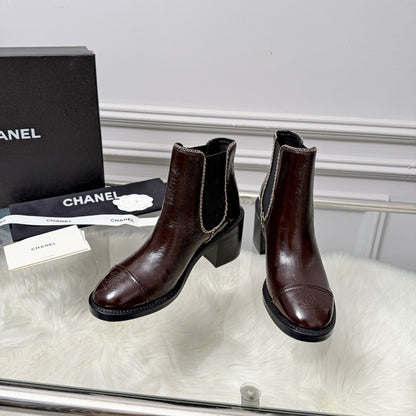 CC 26s Ankle Boots Brown Glossy Leather 101930