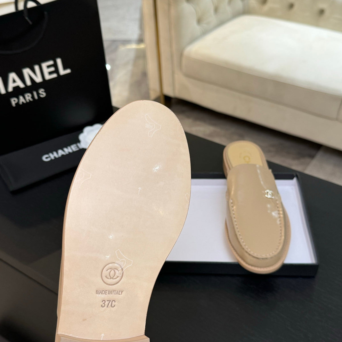 CC 25C Mule Beige Calfskin
