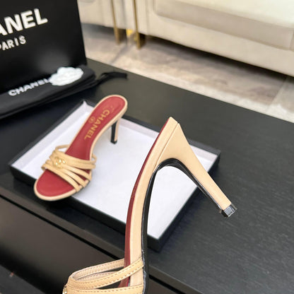 CC Métiers d’art 26s Mules 6cm Beige Leather 847251