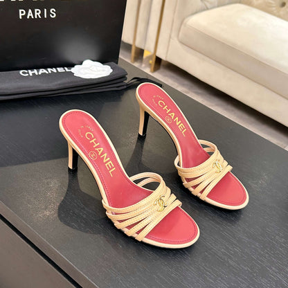 CC Métiers d’art 26s Mules 6cm Beige Leather 847251