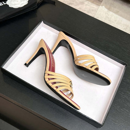 CC Métiers d’art 26s Mules 6cm Beige Leather 847251