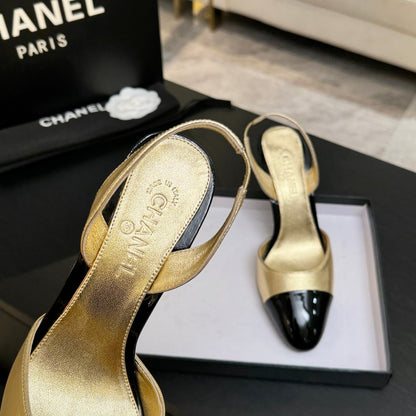 CC Métiers d’art 2026 Slingbacks 8.5cm Gold Leather 847283