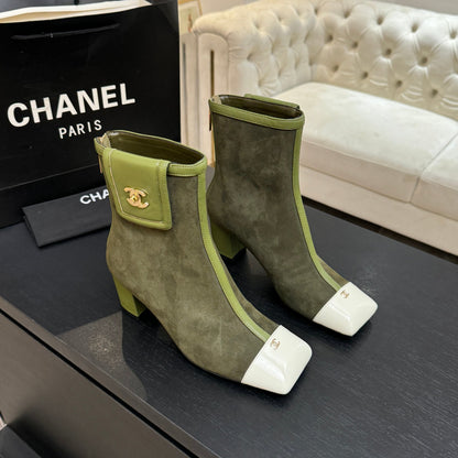 CC 26s Ankle Boots With Pocket Olive Suede Lambskin 958075