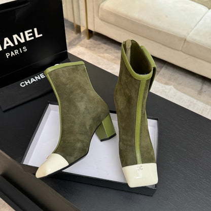 CC 26s Ankle Boots With Pocket Olive Suede Lambskin 958075