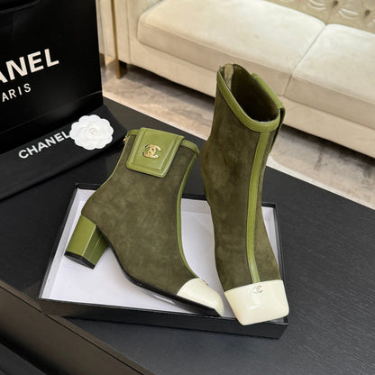 CC 26s Ankle Boots With Pocket Olive Suede Lambskin 958075