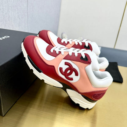 CC 26s Metallic Casual Sneakers Burgundy Pink White Mesh Leather 981010