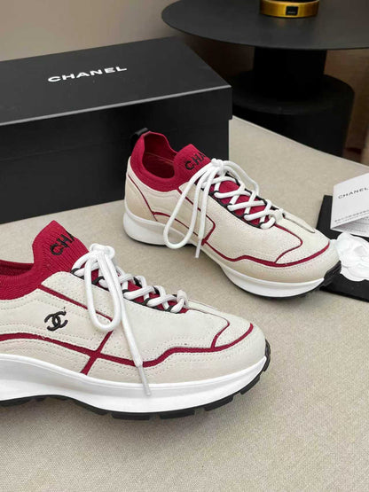 CC Métiers d’art 2026 Sneakers Red White Calfskin Fibers 846392
