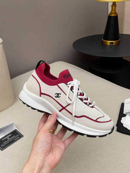 CC Métiers d’art 2026 Sneakers Red White Calfskin Fibers 846392