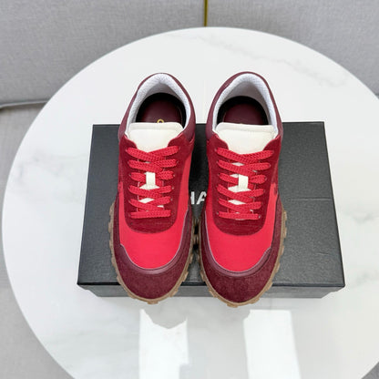 CC 26s Casual Sneakers Burgundy Suede Calfskin 972884