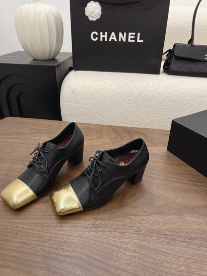 CC 26s Loafer 5cm Black Gold Leather 910478