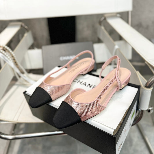 CC 26s Slingback Light Pink Glittered Sheepskin 816193