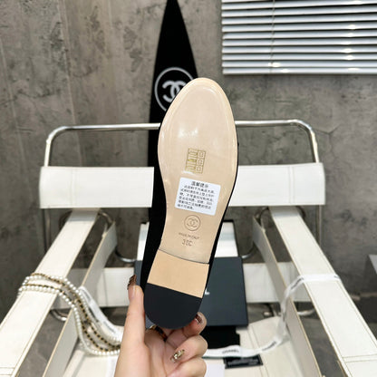 CC Bow Ballet Flats Black Corduroy Fabric 818099