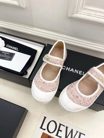 Chanel 2026 Mary Jane Shoes Sheepskin Tweed 831463